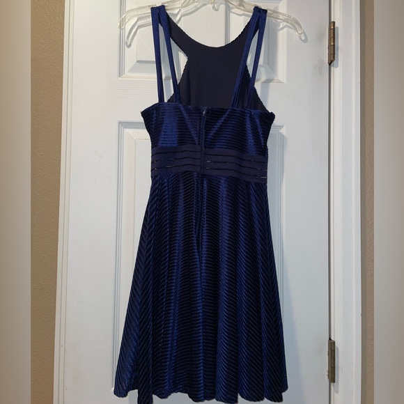 Blue prom dress, velvet - Picture 2 of 2